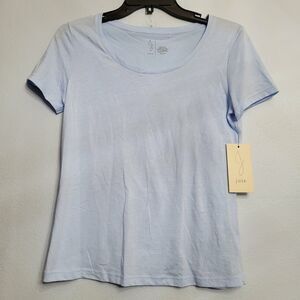 NWT Joie Light Blue Scoop Neck Classic T-Shirt Accessible Luxury Simple Chic XS